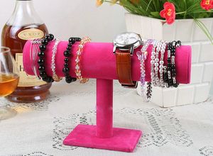 One-layer fluwelen mode-sieraden armband ketting horloge armband display standhouder armband horloge T-bar multi-stijl optioneel