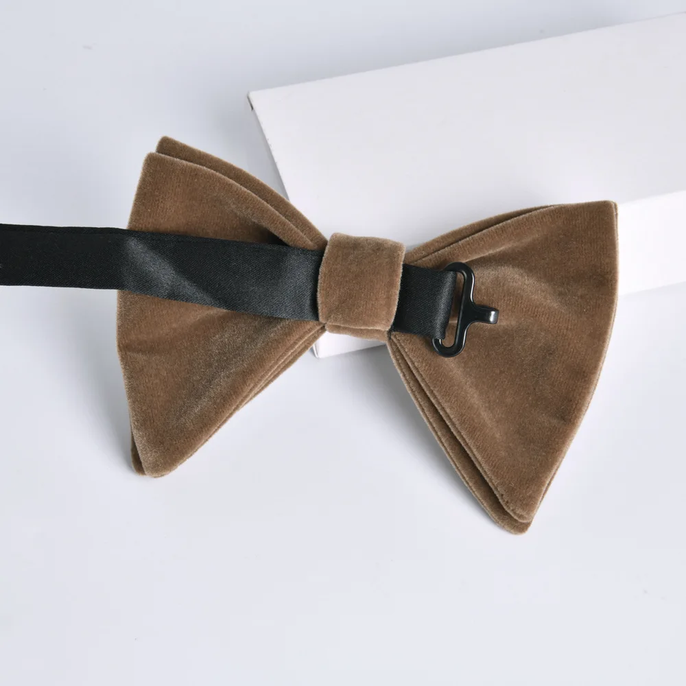 Black Velvet Bow Ties for Men Adjudable Big Bowknot Man Accessories Shirts Bowties Blue Butterfly Cravats for Wedding Party Bow