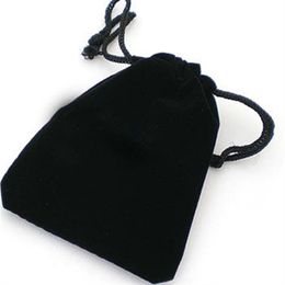 Black Velvet DrawString Bag 20x30cm8 x 12 inch make -up sieraden set Gift Pouch Storage SACK236Z