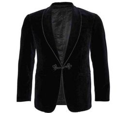 Vestes de fume en velours noir Blazer vintage pour le dîner de promotion masculine veste 2022 L22073060658676735384