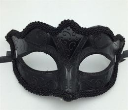 Masques de Venise noire Masquerade Party Mask Gift Christmas Mardi Gras Man Costume Sexy Lace Fringed Gilter Woman Dance Mask G563274Y9435959