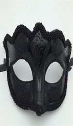 Masques Venise noire Masquerade Party Mask Gift Gift Mardi Gras Man Costume Sexy Lace Frdged Gilter Woman Dance Mask G563274Y7138581