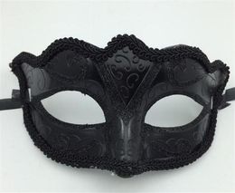 Masques de Venise noire Masquerade Party Mask Gift Christmas Mardi Gras Man Costume Sexy Lace Fringed Gilter Woman Dance Mask G563274Y1705489