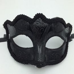 Masques de Venise noire Masquerade Party Mask Gift Christmas Mardi Gras Man Costume Sexy Lace Fringed Gilter Woman Dance Mask G563 248Q