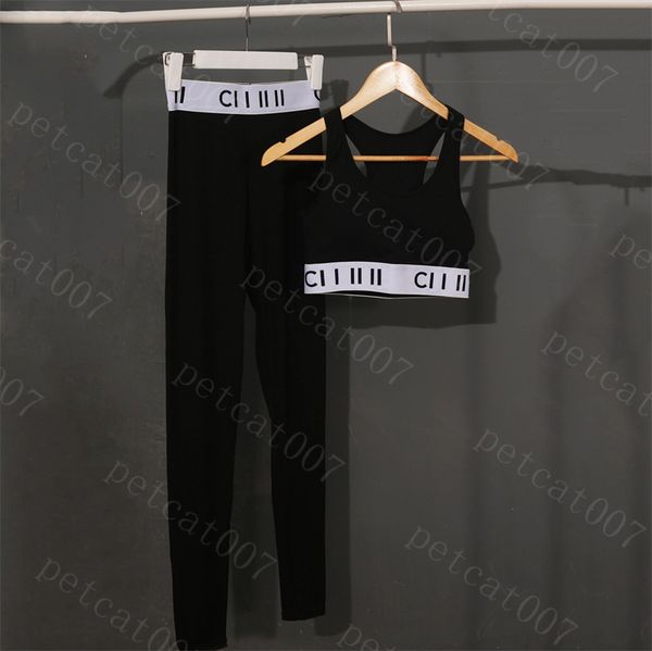 Traje de baño negro sin mangas para mujer, ropa deportiva con logotipo de letras para mujer, pantalón de marca Tide, trajes de baño para mujer