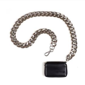 Zwarte portemonnee dikke kettingband schoudertassen mini lippenstift pocket mode crossbody messenger tassen vrouwen handtas en portemonnee217T 247X