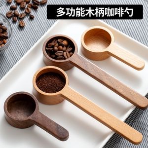 Zwarte walnoot koffieboon lepels massieve houten lepel verschillende lepel koffie poeder melk poeder gram gewicht kwantitatieve lepel gram lepel meten lepel