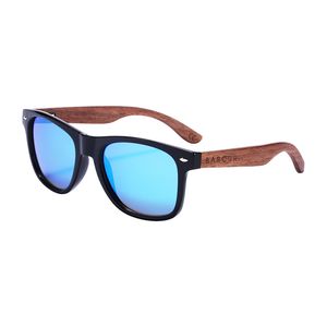 Lunettes de soleil en noyer noir Anti-reflet hommes femmes miroir lunettes de soleil mâle UV400 lunettes de soleil en bois nuances Oculos