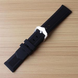 Bracelets de montre noirs 12mm 14mm 16mm 18mm 19mm 20mm 21mm 22mm 24mm 26mm 28mm, bracelets de montre en caoutchouc de Silicone, boucle ardillon en acier, montre souple b247A