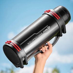 Black Water Thermos Kettle avec courroie d'épaule portable en acier inoxydable Camping Camping frais