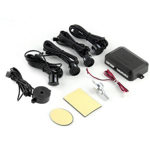 Noir étanche 12V 4 capteurs de stationnement de voiture Kit de système de Radar arrière de secours automatique alerte sonore indicateur d'alarme capteur