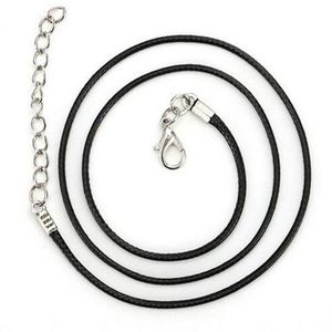 Collar de serpiente de cuero de cera negra Cordón de cuentas Cuerda de cuerda Alambre de 18 pulgadas para joyería DIY 200 unids / lote W9 1996