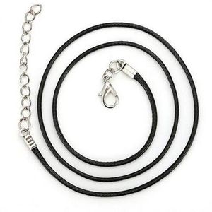 Collar de serpiente de cuero de cera negra Cordón de cuentas Cuerda de cuerda Alambre de 18 pulgadas para joyería DIY 200 unids / lote W9 227q