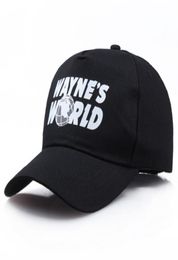 Black Waynes World Baseball Caps unisex hiphop hoeden sunhat kostuum geborduurde mesh hoed trucker dad3237462