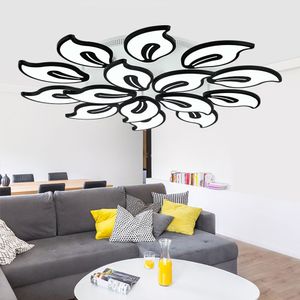 Zwart / wit acryl moderne led kroonluchter voor woonkamer slaapkamer led lustres grote plafond kroonluchter verlichtingsarmaturen AC85-260V