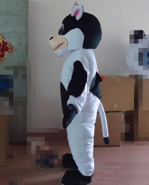 Costume de mascotte d'animal noir et blanc, tenues de personnage de dessin animé d'Halloween et de Noël, costume de dépliants publicitaires, vêtements de carnaval, tenue unisexe pour adultes