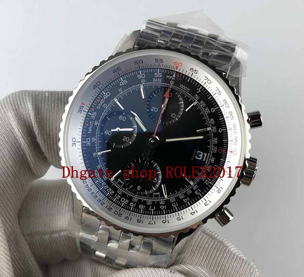 2021 Negro Blanco Azul Dial 41mm Mens Best Kor Factory 316L ETA 7750 Reloj Superlume Automático Cronógrafo Hombres Relojes de pulsera deportivos