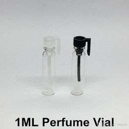 Zwart Wit GLB 1ML Lege Glas Parfum / Keulen Voorbeeld Injectieflacons met Droppers Samplers Heldere fles voor essentiële oliën Aromatherapie