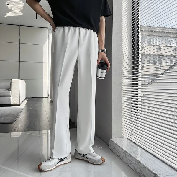 Pantalons décontractés noirs et blancs pour hommes, pantalons surdimensionnés à jambes larges, coréens, amples et droits, pantalons de survêtement pour hommes, S-2XL 240220