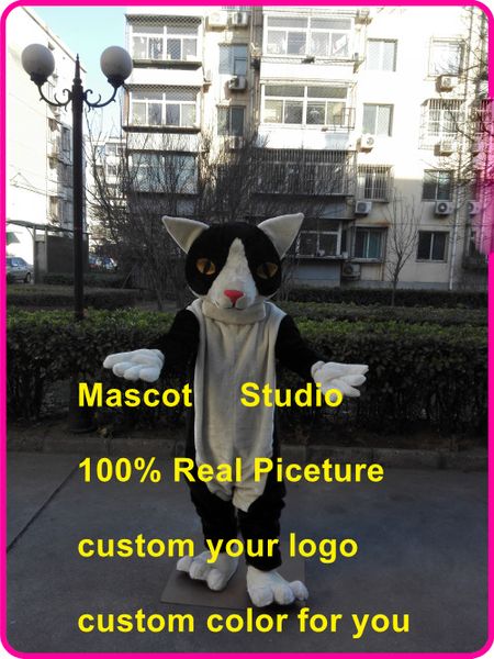 Costume de mascotte chat noir blanc déguisement personnalisé personnage mascotte carnaval costume anime kits 41602
