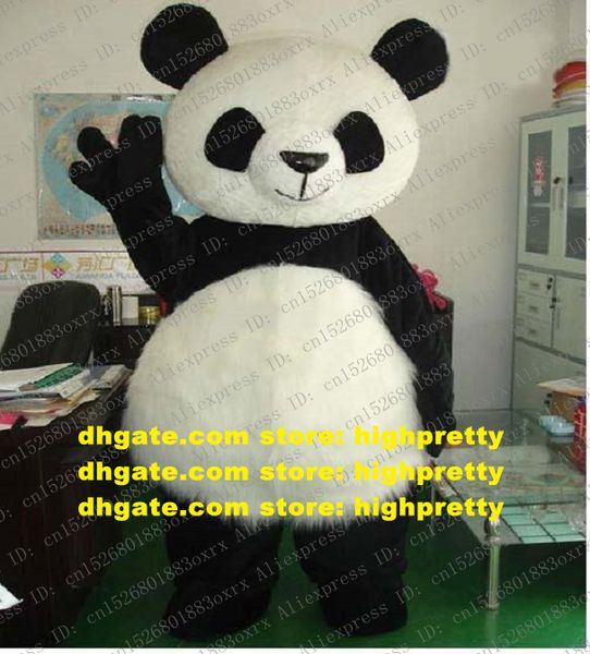 Black blanc chatbear Panda Bear Ailuropus Bearcat Costume de mascotte adulte mascotte avec les oreilles de gros yeux noirs n ° 173 navire gratuit