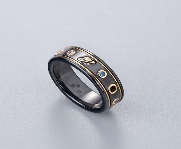 Blanc White Ceramic Cluster Band anneaux Bague anillos pour hommes et femmes Engagement Mariage Couple de bijoux Lover Gift8323965