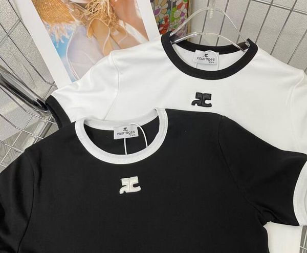 Noir Blanc Classique Vintage Designer t-shirt D'été À Manches Courtes Courre ---- ges Femmes Tshirt Tee mode