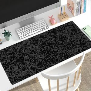 Lignes de contour noir blanc PAD MONDE GAMING XL Home Computer Mousepad personnalisé xxl Playmat Mouse Mat Ordinktop Mouse Pad 240419