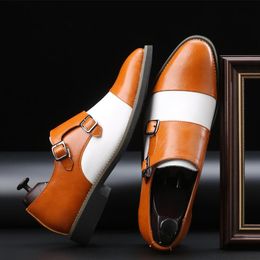 Zwart Witte Designer Gentleman Pointed Mix Oxford Leather Shoes Men Casual Wedding Formele kleding Schoenen Sapatos Teld Men M