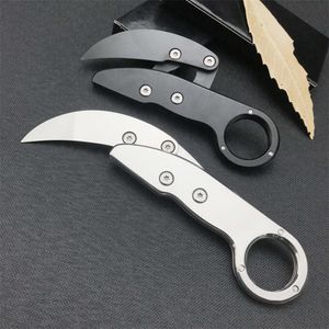 Cuchillo de garra plegable en blanco y negro, hoja 5cr13mov, mango de acero 420, bolsillo de alta calidad, herramienta EDC multifunción para acampar al aire libre