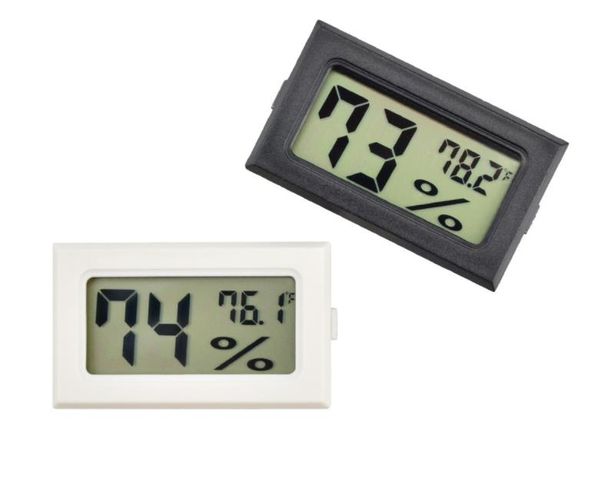 Negro / Blanco FY-11 Mini Digital LCD Ambiente Termómetro Higrómetro Humedad Medidor de temperatura En la habitación refrigerador nevera SN313