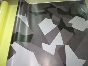 Enveloppe de vinyle de camouflage de pixel gris blanc noir pour l'enveloppe de voiture de véhicule Graphic Camo Truck Wrap couvrant les autocollants de voiture 1.52x30m 5x98ft