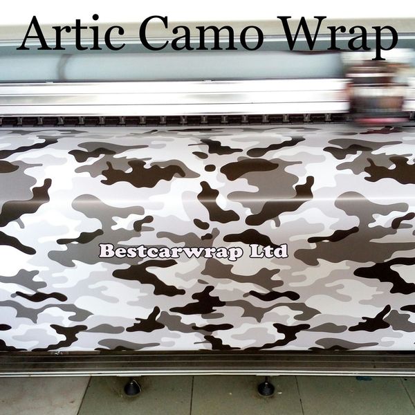 Noir blanc gris CAMO Graffiti Camouflage vinyle feuille d'enveloppe autocollant bombe arctique Camo autocollant voiture coffre enveloppe véhicule style couverture 1.52x 30 m