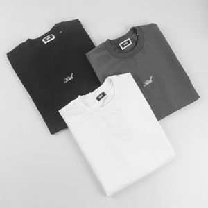 Blanc White Gris Nouveau Hip Hop T-shirts Men's Men's Brodery Cotton T-shirt Streetwear Tee Top