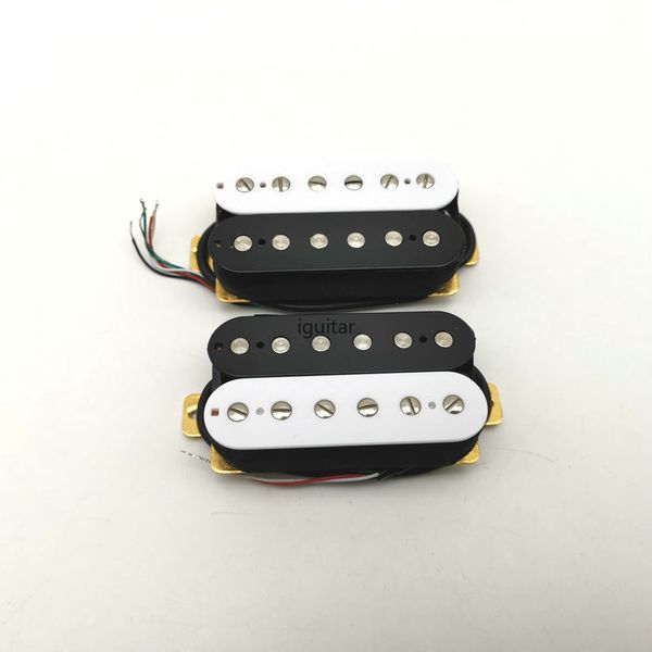 Micros guitare noir blanc Humbucker cou et pont micros guitare électrique 4C couverture bicolore