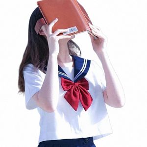 Zwart Wit JK Uniform Summer Short/LG Sleeve Japanse schooluniformen meisjes Sailor Sets geplooide rok JK uniform cos kostuum 30Q7#