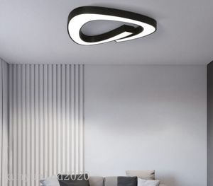 Zwart wit led kroonluchter acryl ijzer kroonluchters plafond voor woonkamer bed kamer keuken 5cm ultra dunne Lighitng armaturen