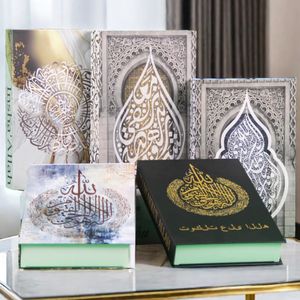 Zwart Wit Lslamic Kaaba Moskee Beige Faux Decoratieve Boek Opbergdoos Moslim Nep Boeken Woonkamer Salontafel Decoratie 240131