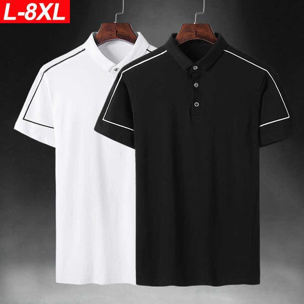 Noir Blanc Hommes T-shirt À Manches Courtes Été Turn Down Col Tshirt Hommes T-shirt Arrivée Polyester Mode T-shirts Hommes 210601