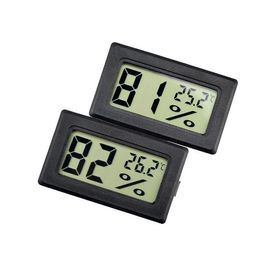 Negro/Blanco Mini actualizado integrado Digital LCD termómetro higrómetro temperatura humedad probador refrigerador congelador medidor Monitor