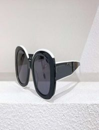 Óculos de sol preto e branco oerizado, lente cinza 54mm, óculos de sol femininos da moda, proteção uv400 com caixa7476440