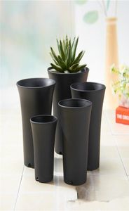 Zwart Wit Plastic Mini Flower Pot Home Office Desk Indoor Pot Garden Decor Planter Root Container7834326