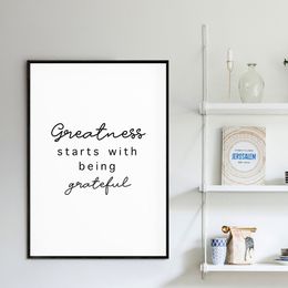 Black White Quote Poster Grateful Gift Inspirational Canvas Painting Love Life Life Art Nordic Wall Picture Living Room Decor