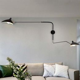 Zwart Wit Retro Loft Industriële Vintage Wandlampen Franse Designer Roterende Blaker Wandlampen Voor Huisdecoratie291x
