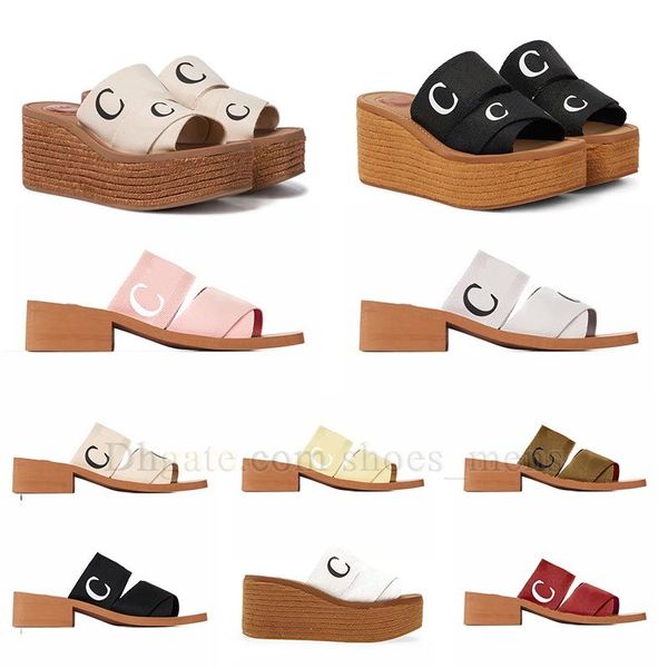 Sandalias blancas negras Zapatillas para mujer Sliders Slides Flat Woody Mulas Desert Sand rosa Playa interior al aire libre Zapatilla Slide Slider Sandal Scuffs diseñador tamaño 35-42