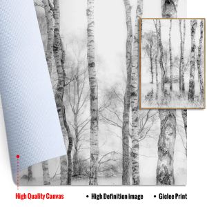 Blanc White Snow Tree Forest Wave Bridge Paysage Toile peinture Affiche Impressions Nordics Wall Art Pictures Salon DÉCOR HOME