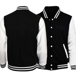Veste de couleur unie blanche noire Vêtements surdimensionnés pour hommes décontractés Vêtements de baseball Personnalité Street Coat Vestes chaudes en toison 240418