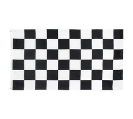 Preto branco quadrado xadrez bandeira do carro de corrida estoque direto da fábrica costura dupla para decoração 9396488