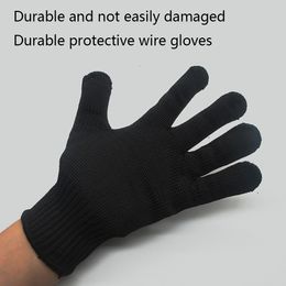 Zwart/Wit Staaldraad Metalen Mesh Handschoenen Veiligheid Anti-snijden Slijtvaste Keuken Slager Werkhandschoenen Tuin Zelfverdediging snel