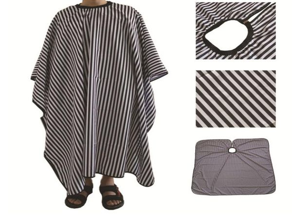 Blanc White Stripes Coiffeur de coiffeur Haircut Cape Party Supplies Polyester Pongee Hair Salon Shop Barber Capes Tabliers Coiffeur 5705712